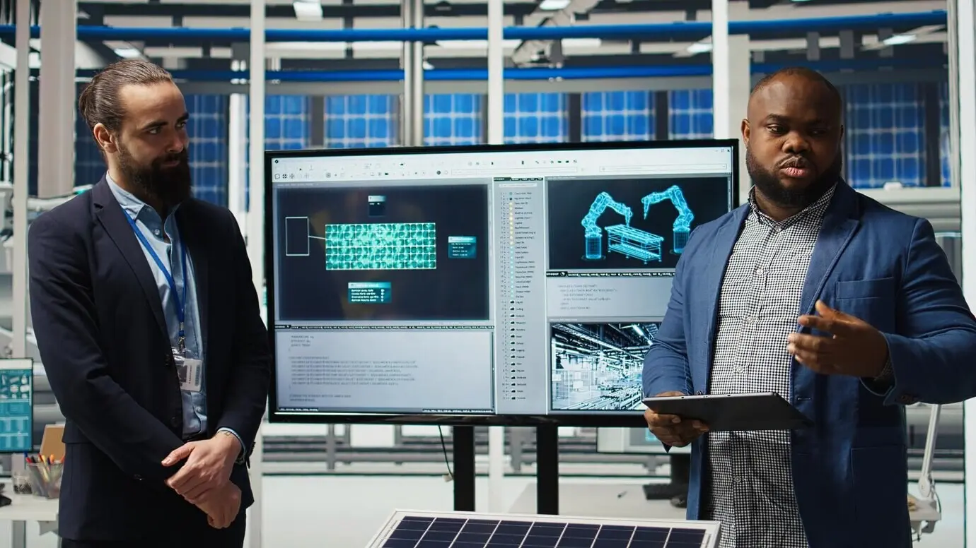 Управляющий фабрики пожимает руку инвестору, который работает над расширением производства.